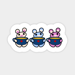 Three Chibis (Tea) Magnet