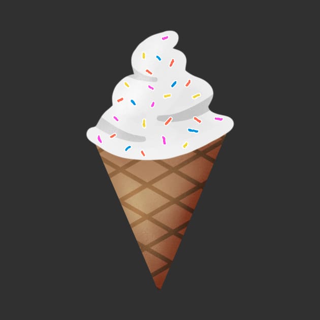 Vanilla Ice Cream With Sprinkles by Kelly Louise Art