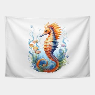 Watercolor Seahorse Tapestry