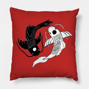 Koi Fish Ying Yang Pillow