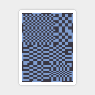 Checkerboard Pattern - Black Blue 2 Magnet