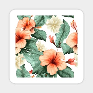 Hibiscus Flowers Pattern 23 Magnet