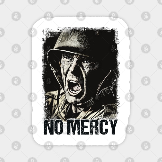 NO MERCY Veteran Soldier Vintage Style Artwork Warrior Motto Magnet by Naumovski