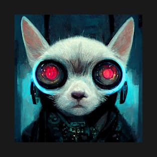 Cyberpunk Red Eyes Cat T-Shirt