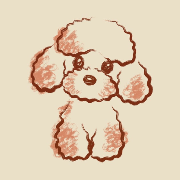 Simple brush doodle of a poodle by sanogawa