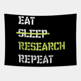 Eat Sleep Research Repeat College Tapestry