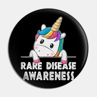 Unicorn Lovers Rare Disease Awareness Funny Pin