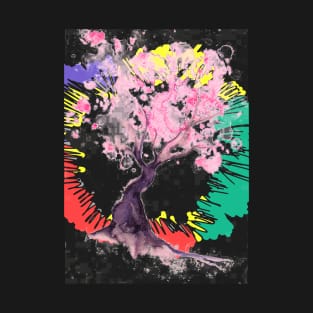 Gemstone Tree of Life Colorful Bonsai Feng Shui Tree T-Shirt