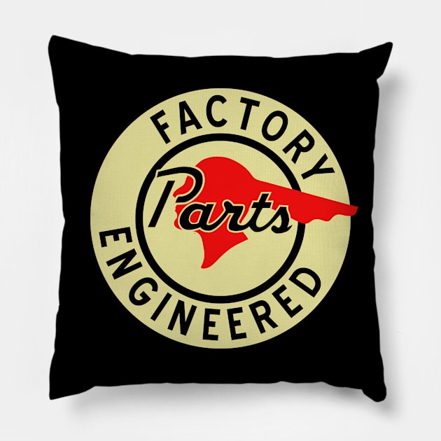 Pontiac Factory Parts vintage sign Pillow by Hit the Road Designs