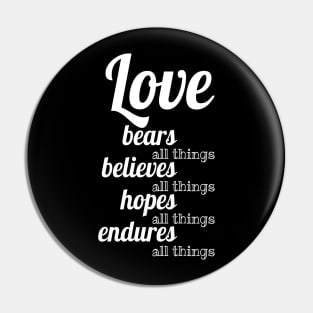 Love Corinthians Christianity Pin