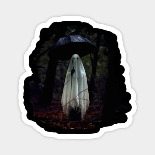 Spooky Gothic Ghost in the Woods Halloween design Magnet