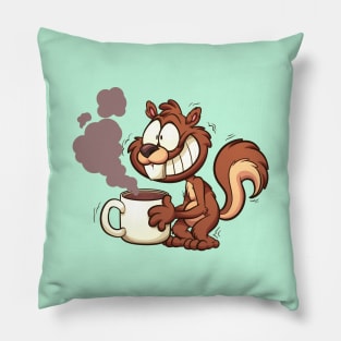 Caffeinated squirrel Pillow