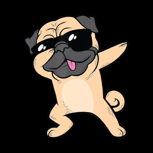 Dabbing Pug Dog Dab Animal Cool Sunglasses Cute by Zak N mccarville