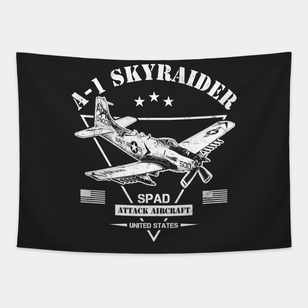 A-1 Skyraider "SPAD" Tapestry by Military Style Designs