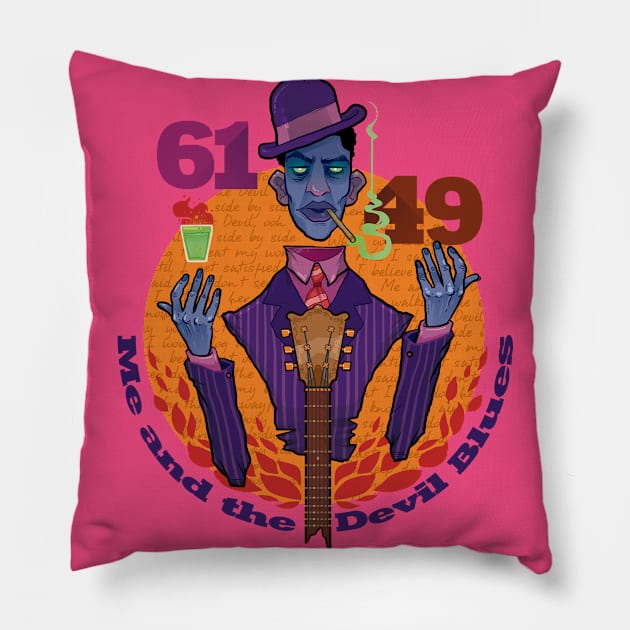 Devil Blues Pillow by Morts