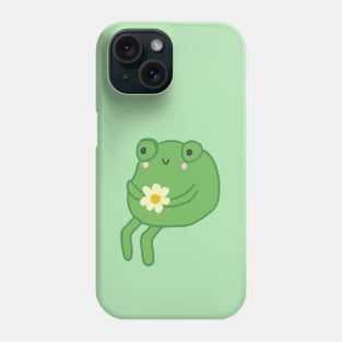 Frog Birthday Cake Meme - Cute Cottagecore Aesthetic Frog Toad Sitting with Flower Phone Case