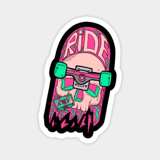 Skull ride pink Magnet