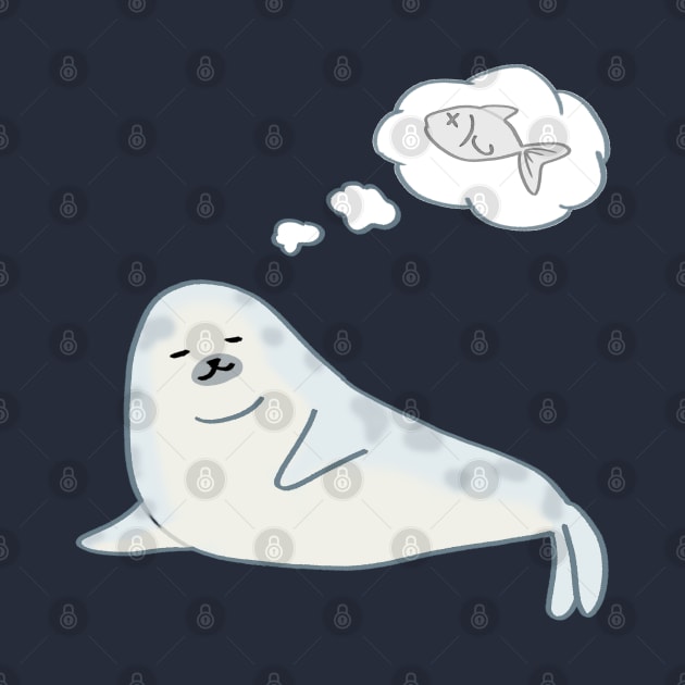 Cute daydreaming seal by ballooonfish