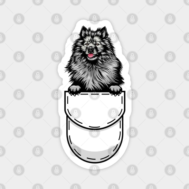 Funny Keeshond Pocket Dog Magnet by Pet My Dog