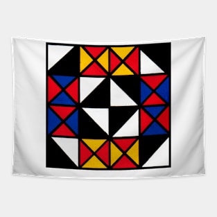 Mondrian Inspired Geometric Abstract Acrylic Painting V Tapestry