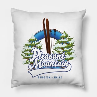 Pleasant Mountain Ski Bridgton ski poster Pillow