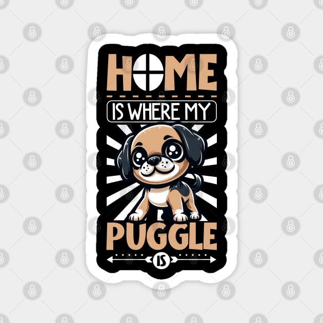 Home is with my Puggle Magnet by Modern Medieval Design