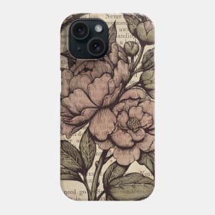 Botanicals: Peonies vintage Phone Case