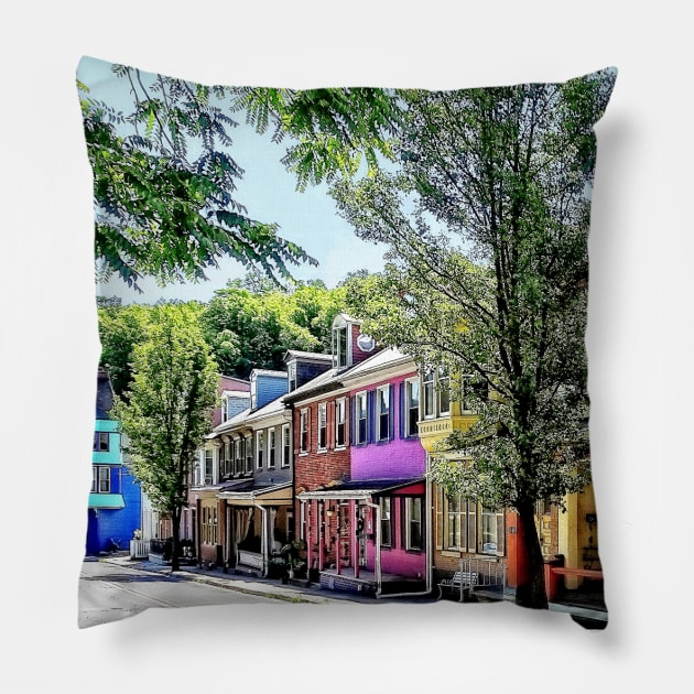 Jim Thorpe PA - Quaint Street Pillow by SusanSavad