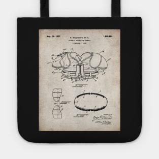 Football Pads Patent - Football Player Team Coach Art - Antique Tote