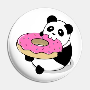 Cute Panda Eating A Donut Pin