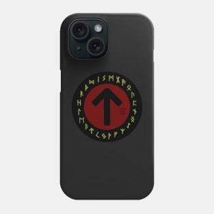 Red Teiwaz Futhark Rune Symbol Phone Case