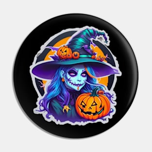 Witch Halloween Pin