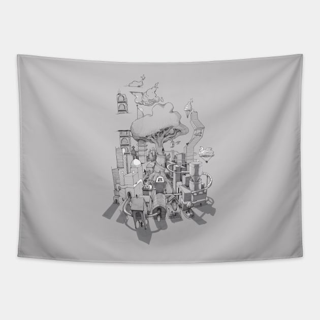 Impossible City Tapestry by Made With Awesome