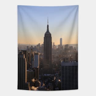 NYC Empire State Building Sunset Tapestry