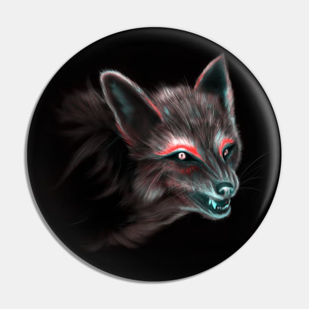 Neon Fox War Paint Pin by Jarrodjvandenberg