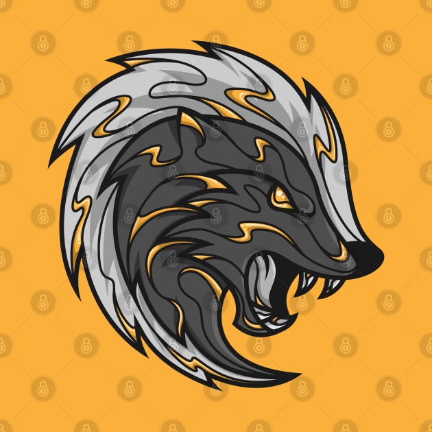 yellow and black loyal badger by FamiFriki_V