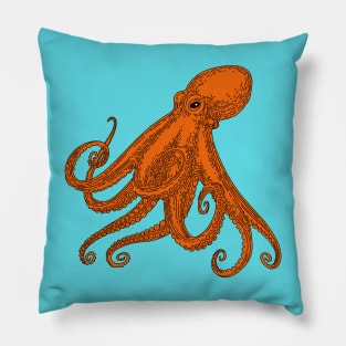Orange Octopus Marine Life Pillow
