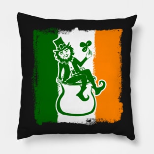 Irish Flag Lucky Leprechaun Pillow