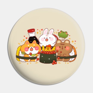 Cute Sushi Animals Pin