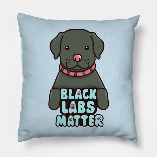 Black Labs Matter Pillow by Cheeky BB