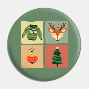 Joy Christmas Pattern | Christmas Ornament Pin