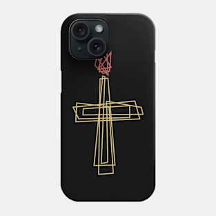 The cross of the Lord Jesus Christ and the flame of fire Phone Case