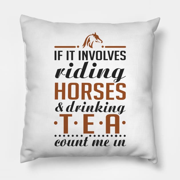 Horses and Tea Pillow by KsuAnn