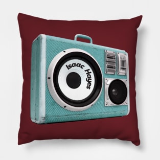 a radio 60s with sticker Isaac Hayes Pillow