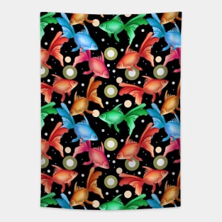 Colorful fishes seamless pattern Tapestry