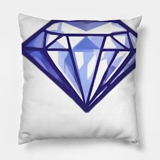 Radiant Blue Diamond Illustration No. 636 Pillow