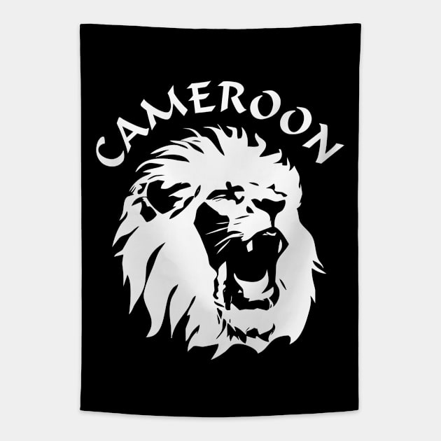 Roaring Lion Face - Cameroon Tapestry by TMBTM