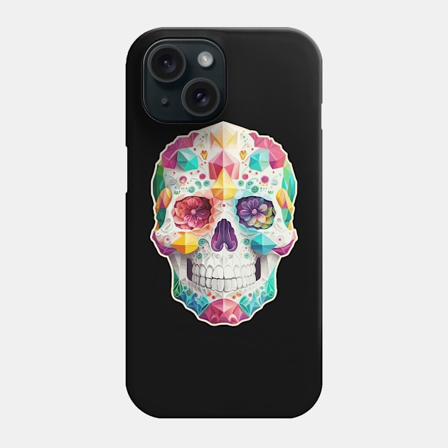 Jeweled Mexican Sugar Skull Phone Case by DanielLiamGill