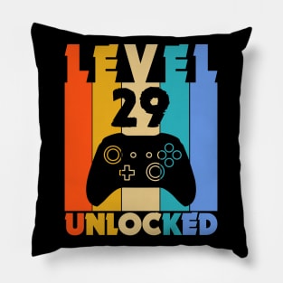 Level 29 Unlocked Funny Video Gamer Birthday Novelty T-Shirt Pillow