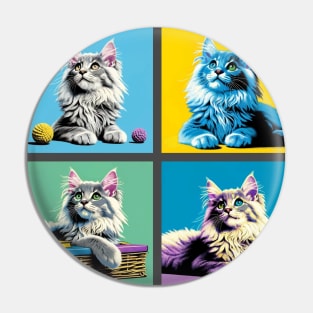 Nebelung Cat Pop Art - Cute Kitties Pin